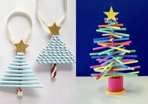 2 cách làm cây thông Noel bằng ống hút cực độc lạ, sáng tạo