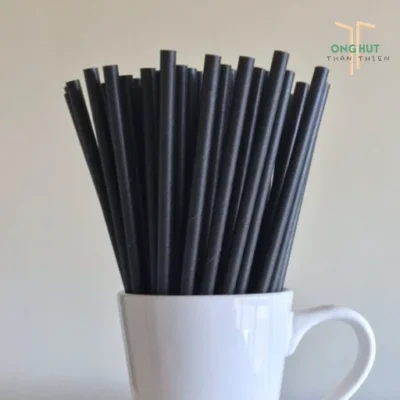 Ống hút giấy màu đen an toàn, tiện lợi, giá rẻ, sang trọng