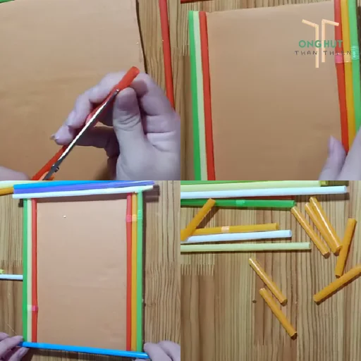 Cách làm khung ảnh bằng ống hút để trang trí đơn giản, đẹp
