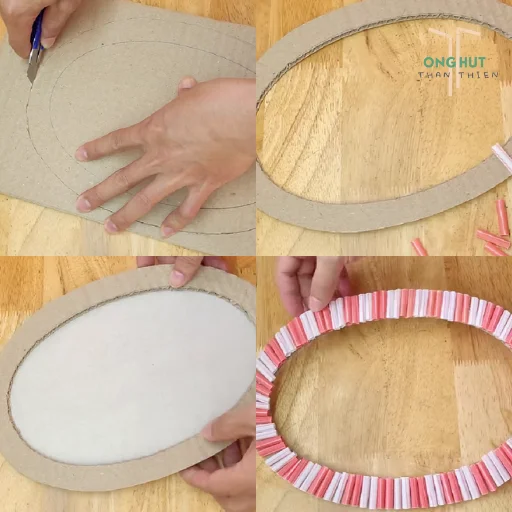 Khung ảnh làm bằng ống hút kiểu đơn giản, tối giản