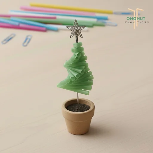 5 Cách làm cây thông Noel bằng ống hút siêu dễ, đơn giản, cực độc đáo