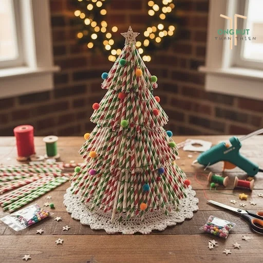 5 Cách làm cây thông Noel bằng ống hút siêu dễ, đơn giản, cực độc đáo