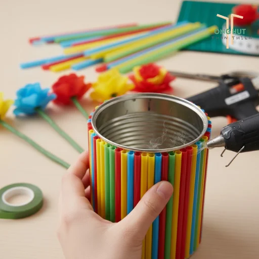 3 Cách làm chậu hoa bằng ống hút đơn giản, đẹp mắt, cực dễ ngay tại nhà