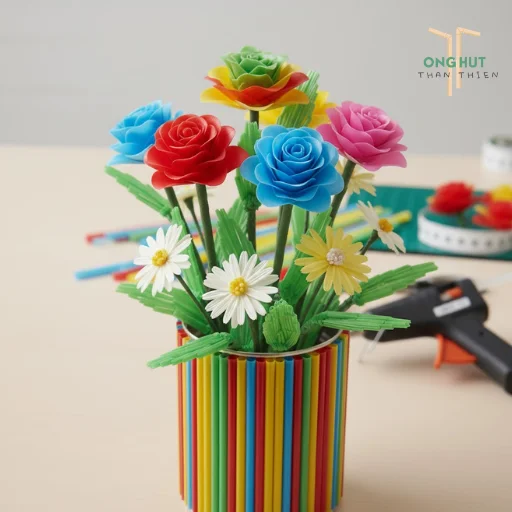 3 Cách làm chậu hoa bằng ống hút đơn giản, đẹp mắt, cực dễ ngay tại nhà