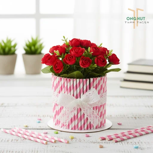 3 Cách làm chậu hoa bằng ống hút đơn giản, đẹp mắt, cực dễ ngay tại nhà