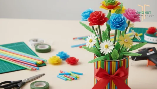 3 Cách làm chậu hoa bằng ống hút đơn giản, đẹp mắt, cực dễ ngay tại nhà