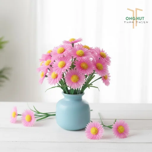 Cách làm hoa hướng dương bằng ống hút đơn giản trang trí bàn học cực xinh