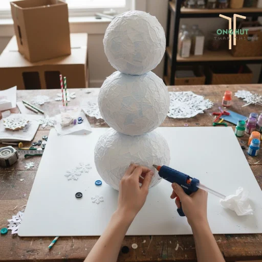 Hướng dẫn làm người tuyết bằng giấy đơn giản, cực dễ cho mùa Noel