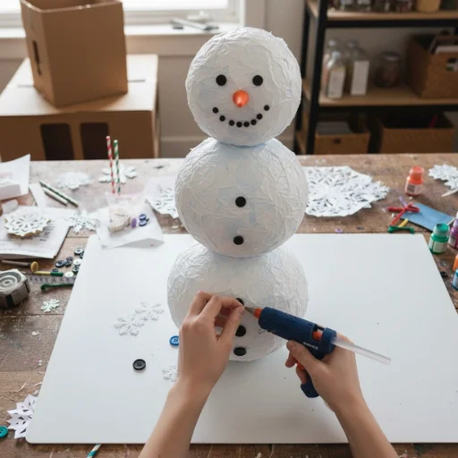 Hướng dẫn làm người tuyết bằng giấy đơn giản, cực dễ cho mùa Noel