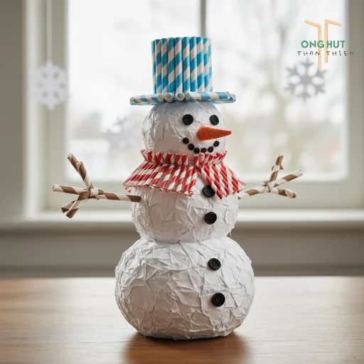 Hướng dẫn làm người tuyết bằng giấy đơn giản, cực dễ cho mùa Noel